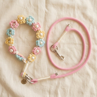 The Pearl & Blossom Dog Leash - Pastel Candy