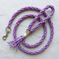 The Traverse Braided Paracord Leash in Wild Berry, showcasing its durable diamond-braid pattern and premium snap hook. color:Wild Berry